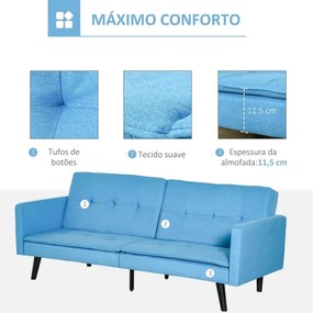 Sofá-Cama Mary - Azul - Design Nórdico