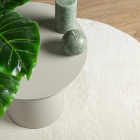 Tapete de pelo curto OVIEDO Ø 80 cm creme