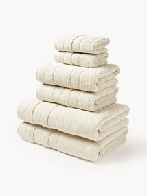 Conjunto de toalhas com rebordo às riscas Luxe, vários tamanhos