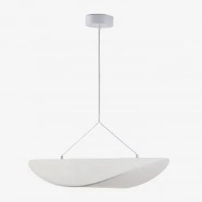 Lâmpada De Teto Pendente Led Em Tecido Zelvon Branco & ↔︎ 60 Cm - Sklum