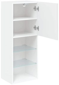 Móvel de TV com luzes LED 40,5x30x102 cm branco