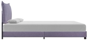 Estrutura de cama 140x200 cm tecido cinzento-claro