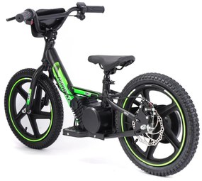 Bicicleta eléctrica para crianças RIRIBIKE RTX6 24V (16"), Batería de litio, Motor de 250W, travão de disco Verde