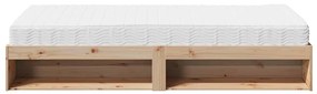 Sofá-cama com colchão 90x200 cm madeira de pinho maciça