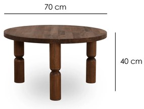 Mesa de Centro Ida – Nogueira – 70x40x70 cm