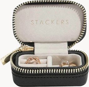 Caixa de joias de viagem pequena, preta