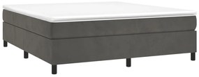 Cama com molas/colchão 180x200 cm veludo cinzento-escuro