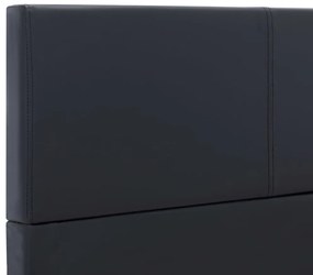 Estrutura de cama 160x200 cm couro artificial preto