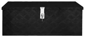 Caixa de arrumação 80x39x30 cm alumínio preto