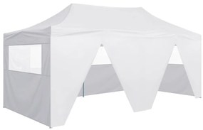 vidaXL Tenda dobrável profissional festas 4 paredes 3x6m aço branco