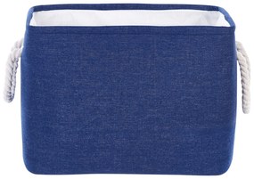 Conjunto de 3 cestos em tecido de poliéster azul marinho e branco DARQAB Beliani