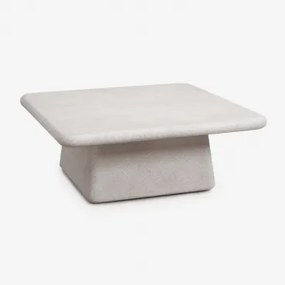 Square Coffee Table 105x105 Cm In Cement Maelis Cinza Pedra Claro - Sklum