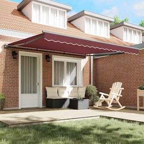 Toldo Semi-Cassete Elétrico Manual Vermelho Borgonha 400x300 cm