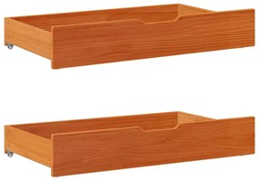 Gavetas para cama 2 pcs 90x55x17 cm pinho maciço castanho-mel