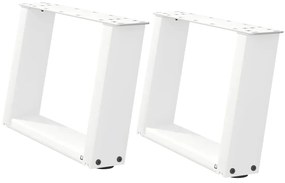 Pés para mesa de centro em formato de U, 2 peças, branco, 40x(30-31) c
