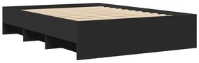 Estrutura de cama 135x190 cm derivados de madeira preto