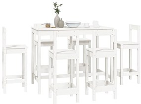 7 pcs conjunto de bar pinho maciço branco