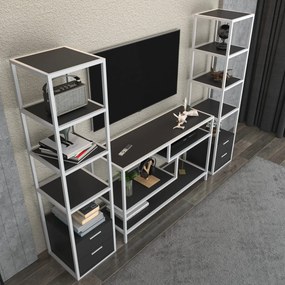 Unidade TV Robbins – Branco e Antracite – 198 cm x 39 cm x 160 cm