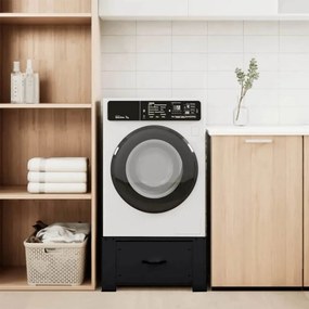 vidaXL Pedestal para Máquina de Lavar Preto 64 x 55 x 32,5 cm Aço