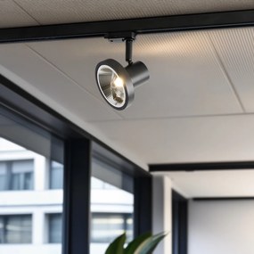 Foco de calha moderno trifásico preto AR111 - Jeany