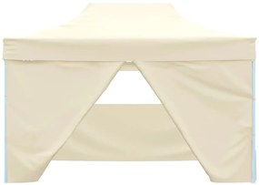 Tenda pop-up dobrável com 4 paredes laterais 3x4,5 m branco nata