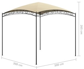 Gazebo 3x3x2,65 m 180 g/m² creme