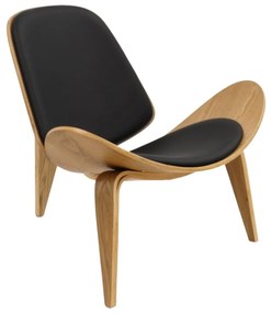 Poltrona NORDIC – 89x79x76 cm – Madeira Laminada de Freixo e Pele Sint