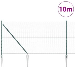 Cerca Hexagonal vidaXL Verde 1.4x10 m Aço
