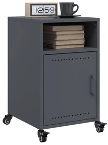 vidaXL Mesas de cabeceira 2 pcs 36x39x59 cm aço antracite