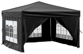 Tenda para festas dobrável com paredes laterais 3x3 m preto