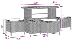 Conjunto de Sofá de Jardim com Almofadas vidaXL 10 Peças Preto Rattan