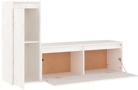 Móveis de TV 2 pcs madeira de pinho maciça branco