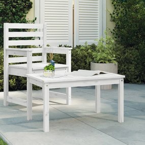 Mesa de jardim 82,5x50,5x45 cm madeira de pinho maciça branco