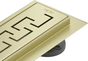 Mexen Flat 360° M15 ralo linear giratório 80 cm, dourado escovado - 1A24080-40