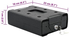 Cofre de Segurança Preto Metal Pequeno Fechaduras