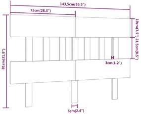 Cabeceira de cama 143,5x3x81 cm pinho maciço branco