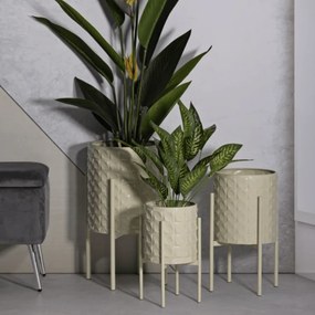 CONJUNTO DE 3 VASOS CREME Ø 36X56,5-30X48,5-24X37,5 CM (PLANTAS NÃO INCLUIDAS)