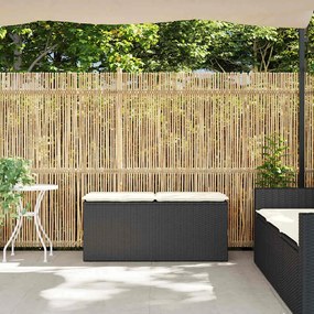 Banco de jardim com almofadão 110x40x44 cm vime PE preto