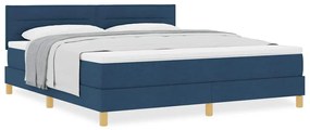 Cama Box Spring com Colchão Azul 180x200 cm Tecido