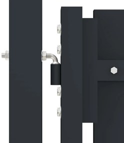 Portão de cerca com porta dupla 306x150 cm aço antracite
