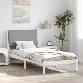 vidaXL Estrutura da cama Branco e cinza claro 90 x 190 cm