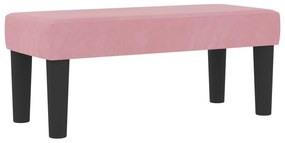 Cama Box Spring Rosa com Colchão e Banco 90x190 cm Veludo