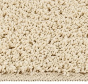 Tapete shaggy 200x290 cm antiderrapante cor creme