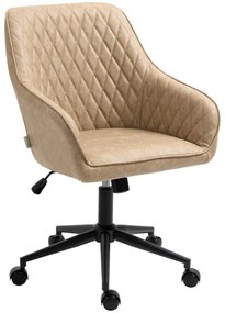 Vinsetto Cadeira de Escritório Cadeira Escritório Operativa Couro PU Altura Ajustável Inclinação Elegante 59x60x90-100 cm Marrom | Aosom Portugal