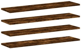 Prateleiras de parede 4pcs derivados de madeira carvalho fumado