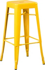 Pack De 2 Bancos Altos Empilháveis Em Aço Lix Amarelho Amarelho Intenso & ↑75 Cm - Sklum