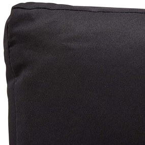 Sofá de jardim 2 lugares com almofadões 124 cm vime PE preto