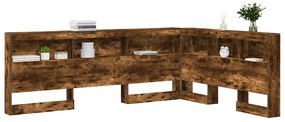 Cabeceira de armazenamento Carvalho fumado 150 cm