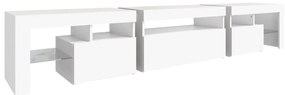 Móvel de TV com luzes LED 215x36,5x40 cm branco