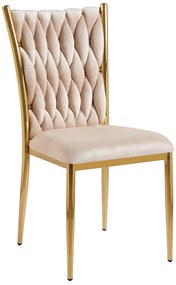 Cadeira Wiwen Golden Veludo - Beige